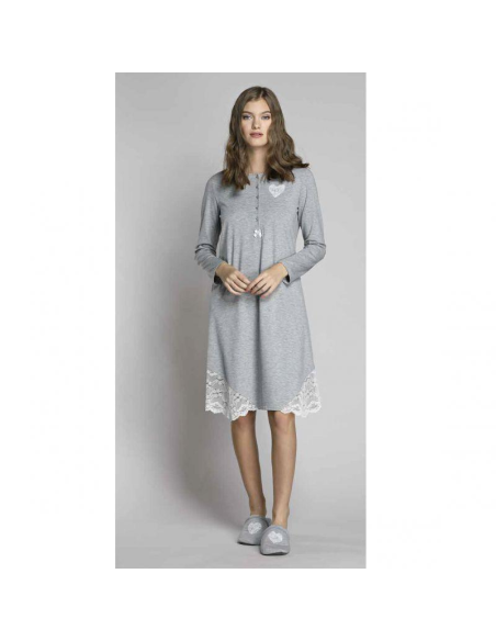 LIU JO CAMICIA DA NOTTE DONNA MANICA LUNGA SERAFINO - VI HEARTS