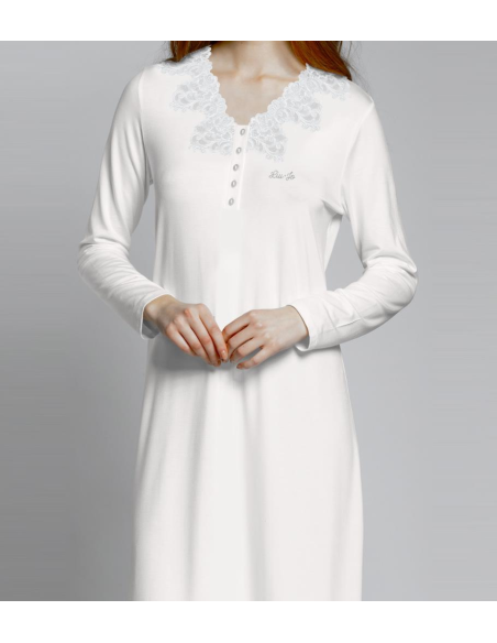 LIU JO CAMICIA DA NOTTE DONNA MANICA LUNGA SERAFINO - JERSEY VIS