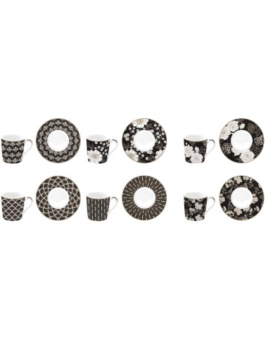 EASY LIFE SET 6 TAZZE CAFFÈ CON PIATTINO 100 ML...