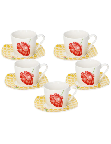TOGNANA SET 6 TAZZE CAFFE' 9 CL - AREA POPPIES