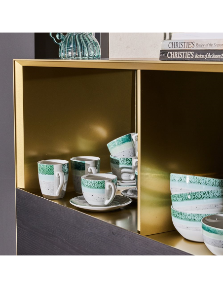 ANDREA FONTEBASSO SET 4 TAZZE CAPPUCCINO 33 CL - MOON MALACHITE