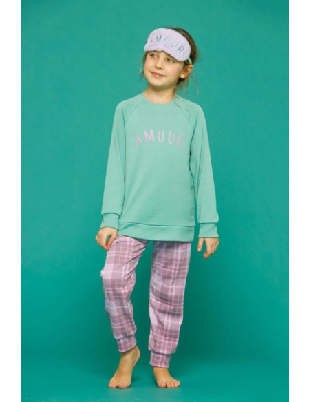 NOIDINOTTE PIGIAMA BAMBINA GIROCOLLO MANICA LUNGA E PANTALONE LUNGO