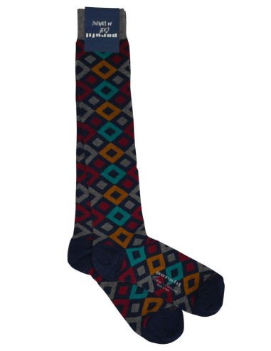 PEROFIL CALZE UOMO LUNGHE IN CALDO COTONE - ROMBI