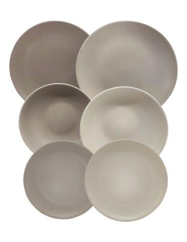TOGNANA SERVIZIO PIATTI 18 PEZZI BICOLORE -...