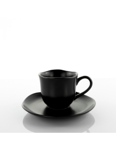 WEISSESTAL SET 6 TAZZE CAFFE CON PIATTINO - ONIX BLACK