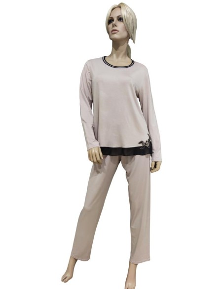 ANNETTE PIGIAMA DONNA A SERAFINO MANICA LUNGA E PANTALONE LUNGO