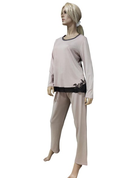ANNETTE PIGIAMA DONNA A SERAFINO MANICA LUNGA E PANTALONE LUNGO