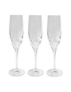 RCR PRESTIGE SET 3 CALICI FLUTE 19 CL IN CRISTALLO - ONDA