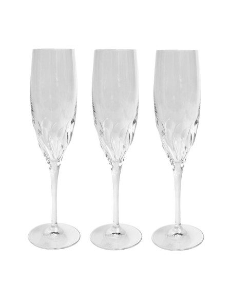 RCR PRESTIGE SET 3 CALICI FLUTE 19 CL IN CRISTALLO - ONDA