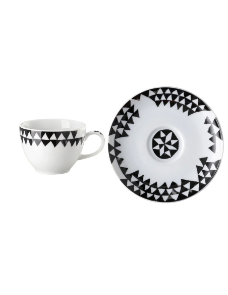 ROSENTHAL TAZZA ESPRESSO 80 ML CON PIATTINO - MAGIC GARDEN BLACK SEEDS