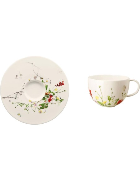 ROSENTHAL TAZZA ESPRESSO 80 ML CON PIATTINO - BRILLANCE FLEURS SAUVAGES