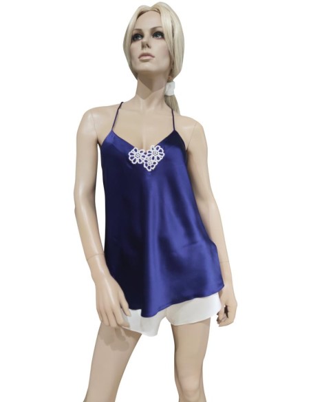 LUNA DI SETA PIGIAMA DONNA TOP E COULOTTE IN SETA