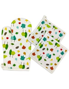 INARREDO SET GUANTO DA FORNO E PRESINE IN COTONE