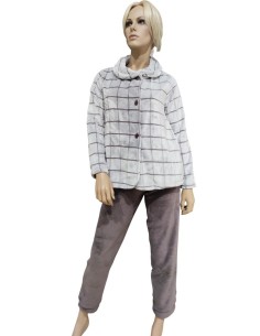 MARYHOME PIGIAMA DONNA APERTO CON BOTTONI MANICA LUNGA E...
