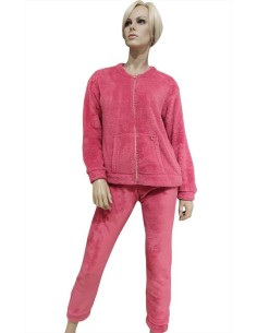 MARYHOME PIGIAMA DONNA APERTO CON ZIP MANICA LUNGA E...