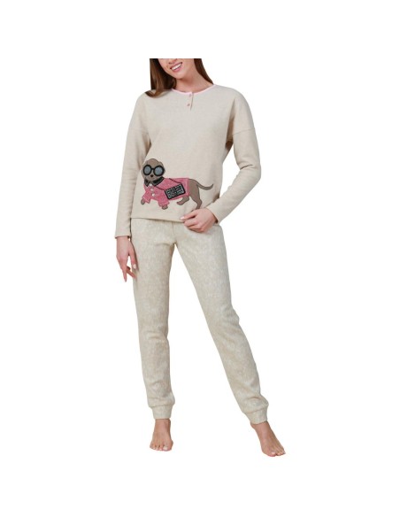 MARYHOME PIGIAMA DONNA MANICA LUNGA E PANTALONE LUNGO