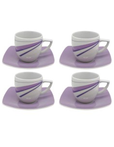 INCOLOURS SET 4 TAZZE CAFFE CON PIATTINO - OLIGA
