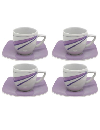 INCOLOURS SET 4 TAZZE CAFFE CON PIATTINO - OLIGA
