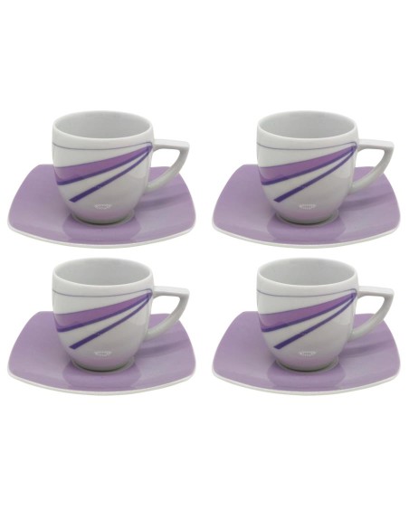 INCOLOURS SET 4 TAZZE CAFFE CON PIATTINO - OLIGA