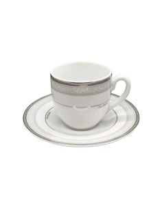 PIERRE CARDIN SET 6 TAZZE THE CON PIATTINO - DAMY PLATINO 2