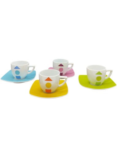 TENDENZE SET 4 TAZZINE CAFFE 10 CL - GEOMETRIA