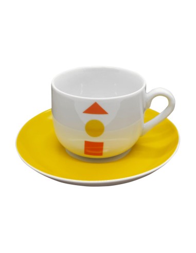 TENDENZE TAZZA  COLAZIONE CON PIATTINO - GEOMETRIA