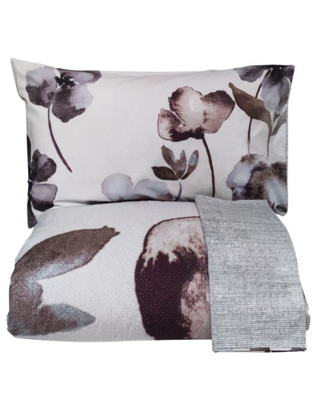 COGAL PARURE COPRIPIUMINO MATRIMONIALE DOUBLEFACE IN COTONE - FLOWER POWER