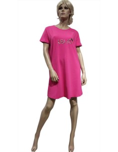 LIU JO CAMICIA DA NOTTE DONNA GIROCOLLO MEZZA MANICA E...