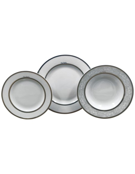 PIERRE CARDIN SERVIZIO PIATTI 46* PEZZI - ROXY PLATINO