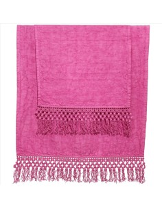 COPPIA ASCIUGAMANI VISO E OSPITE IN LINO - FRANGE