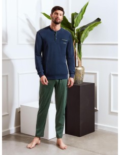 QBO PIGIAMA UOMO SERAFINO MANICA LUNGA E PANTALONE LUNGO