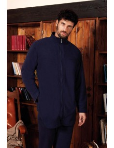 QBO VESTAGLIA UOMO CON ZIP MANICA LUNGA IN PILE