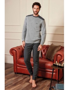 QBO PIGIAMA UOMO GIROGOLA MANICA LUNGA E PANTALONE LUNGO