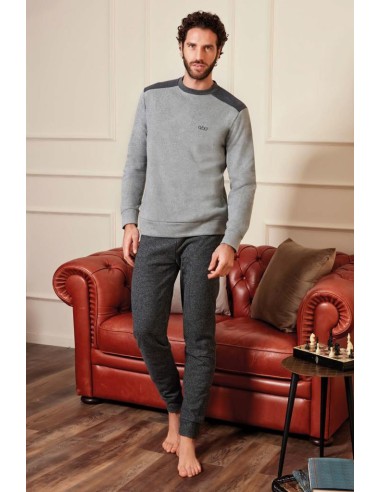 QBO PIGIAMA UOMO GIROGOLA MANICA LUNGA E...