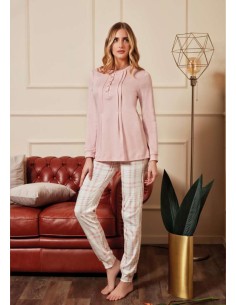 QBO PIGIAMA DONNA SERAFINO MANICA LUNGA E PANTALONE LUNGO