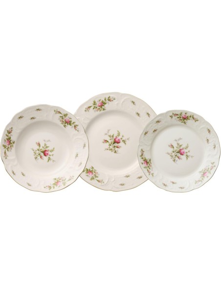 ROSENTHAL SANSSOUCI SERVIZIO TAVOLA 40 PZ - MOOSROSE NEU POLIERGOLD RAMONA