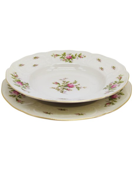 ROSENTHAL SANSSOUCI SERVIZIO TAVOLA 40 PZ - MOOSROSE NEU POLIERGOLD RAMONA