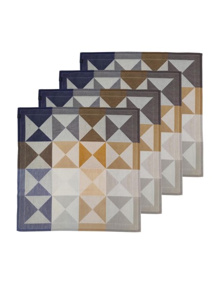 LE JACQUARD FRANCAIS SET 4 TOVAGLIOLI IN FIANDRA - ORIGAMI