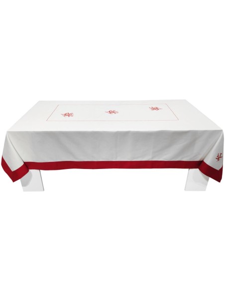 G&G PICCIONE TOVAGLIA 12 POSTI IN PANAMA CON TOVAGLIOLI - CORALLI