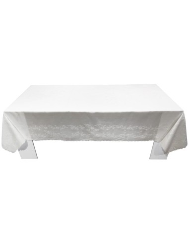 CENTRO DEL RICAMO TOVAGLIA 12 POSTI IN LINO CON...