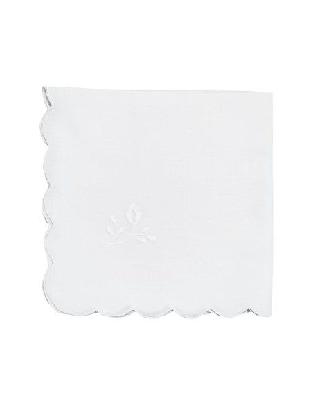 CENTRO DEL RICAMO TOVAGLIA 12 POSTI IN LINO CON TOVAGLIOLI