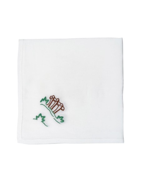 CENTRO DEL RICAMO TOVAGLIA 12 POSTI IN LINO CON TOVAGLIOLI - OSTACOLI