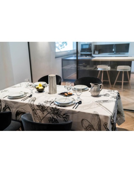 NAPKING TOVAGLIA RETTANGOLARE 12 POSTI IN LINO E TOVAGLIOLI - STENTOR CILIATA