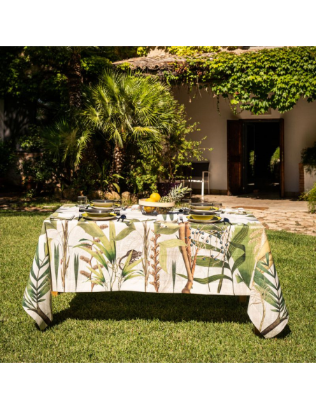 NAPKING TOVAGLIA QUADRATA 8 POSTI IN LINO E TOVAGLIOLI - PALMIER