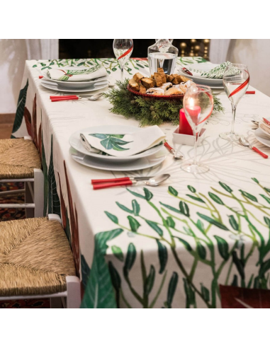NAPKING TOVAGLIA NATALIZIA STAMPATA IN LINO -...