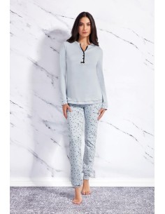 QBO PIGIAMA DONNA SERAFINO MANICA LUNGA E PANTALONE LUNGO