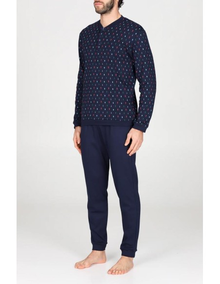 JULIPET PIGIAMA UOMO SERAFINO MANICA LUNGA E PANTALONE LUNGO - ALBA