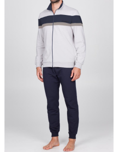 JULIPET PIGIAMA UOMO CON ZIP MANICA LUNGA E PANTALONE...