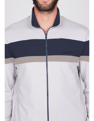 JULIPET PIGIAMA UOMO CON ZIP MANICA LUNGA E...