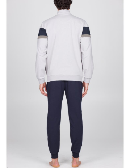 JULIPET PIGIAMA UOMO CON ZIP MANICA LUNGA E PANTALONE LUNGO - FAEZNA